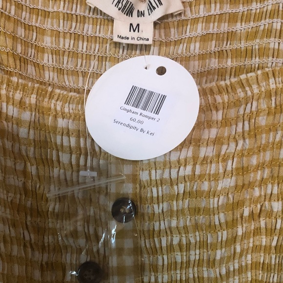 Yellow gingham romper - Picture 3 of 8